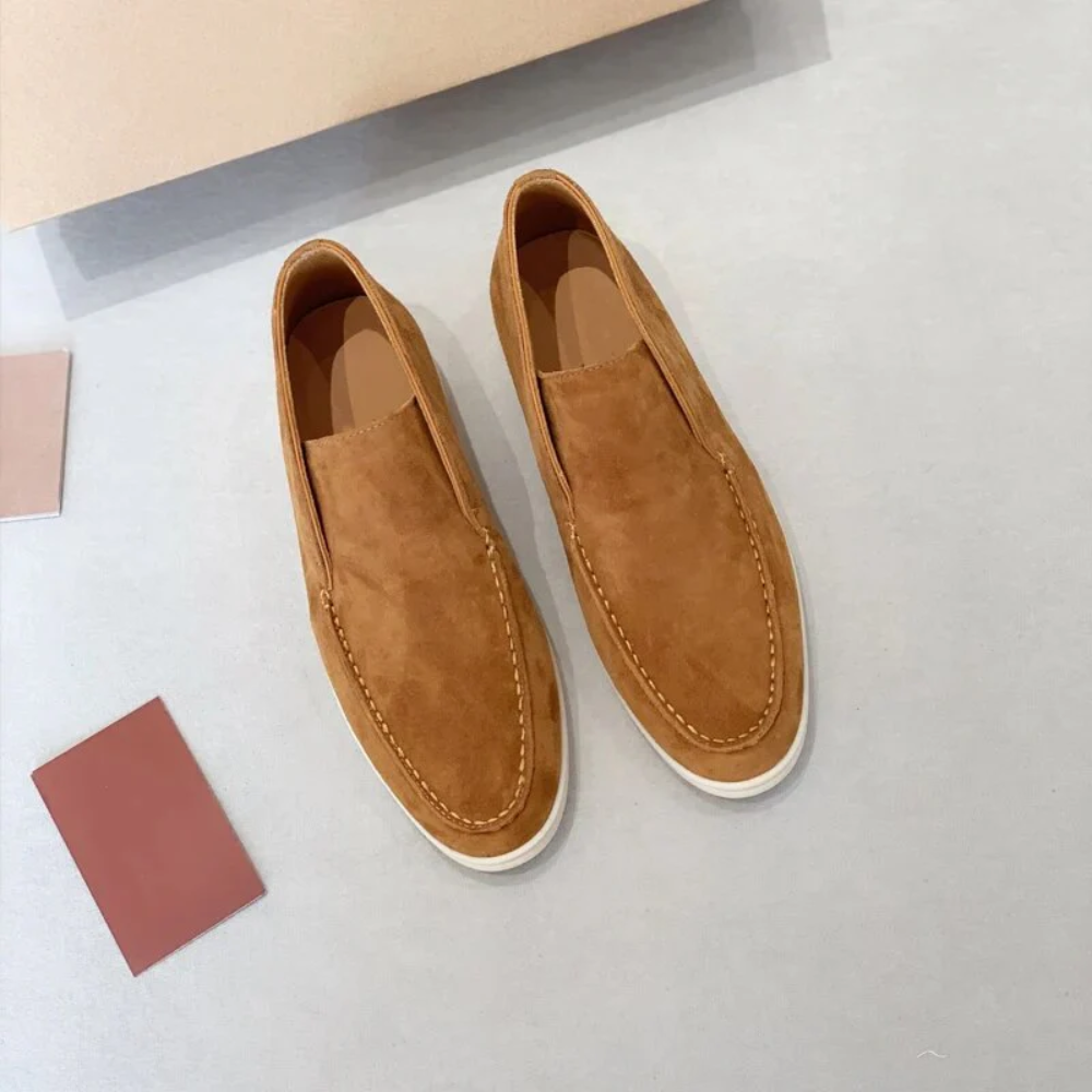 Afslappede ruskindsloafers 