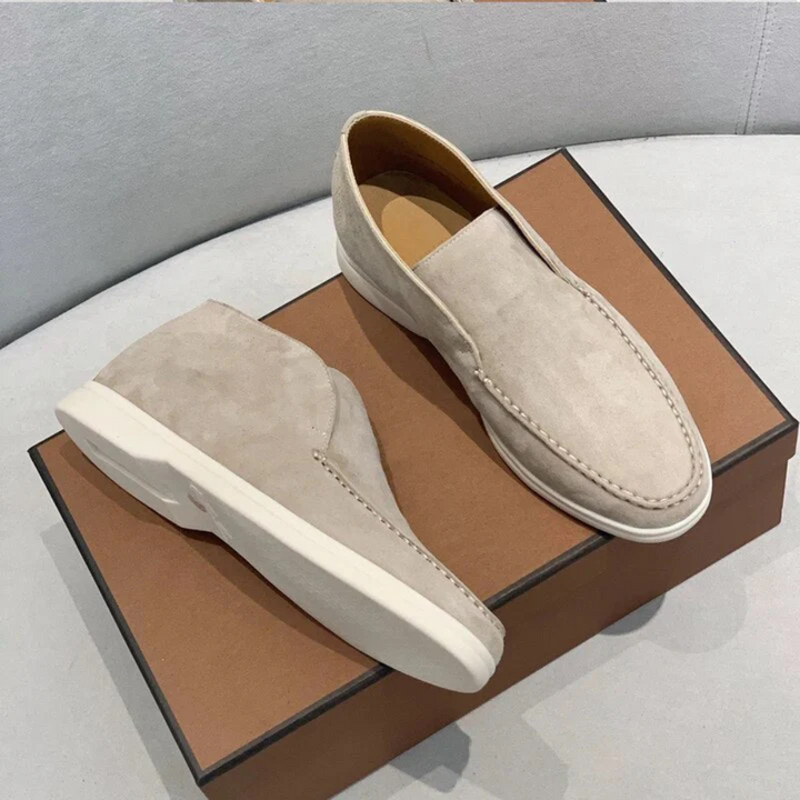 Afslappede ruskindsloafers 